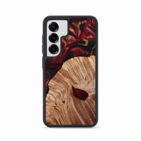 Galaxy S25 Wood Phone Case - Lailah (Red, 781663) Anti Shock Film Anti Finger Stain