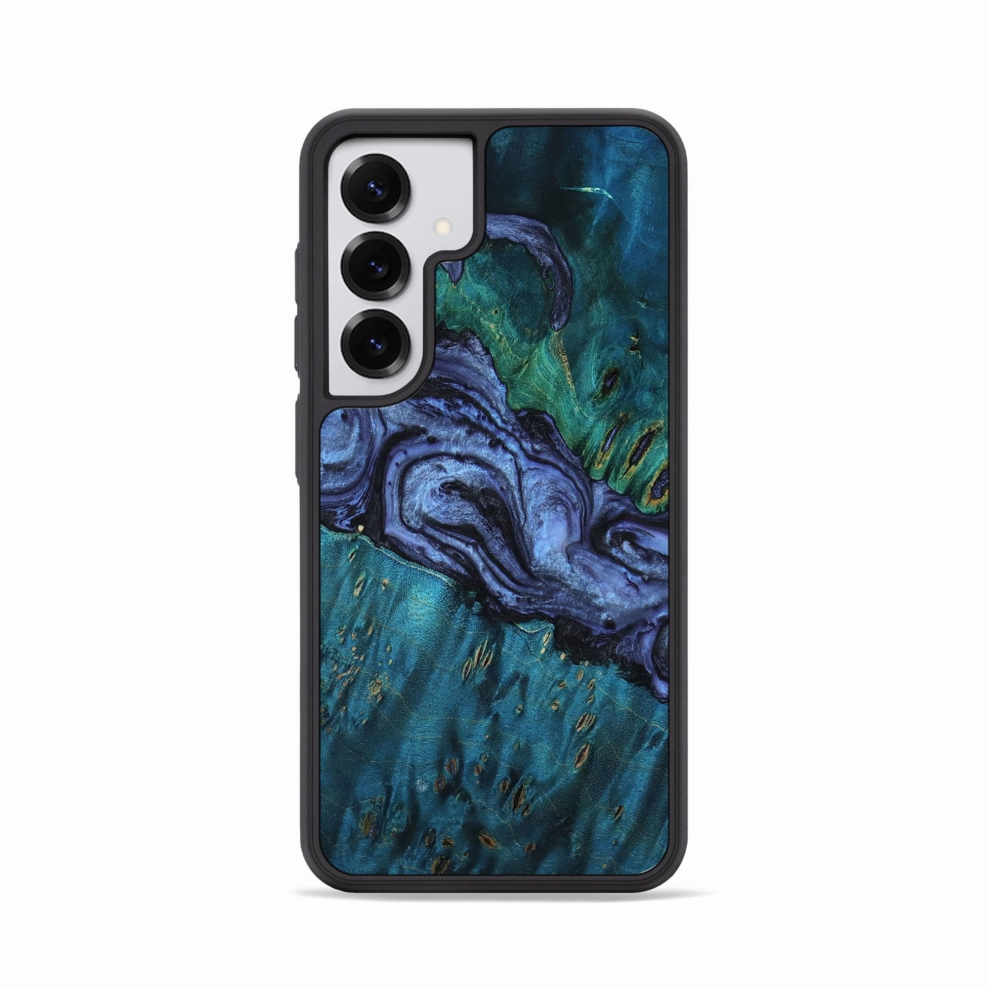 Galaxy S25 Wood Phone Case - Laraine (Blue, 781778) Screen Defense Anti Finger Mark Film