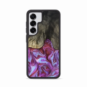 Galaxy S25 Wood Phone Case - Larkin (Purple, 781649) Anti Shock Film Smooth Surface