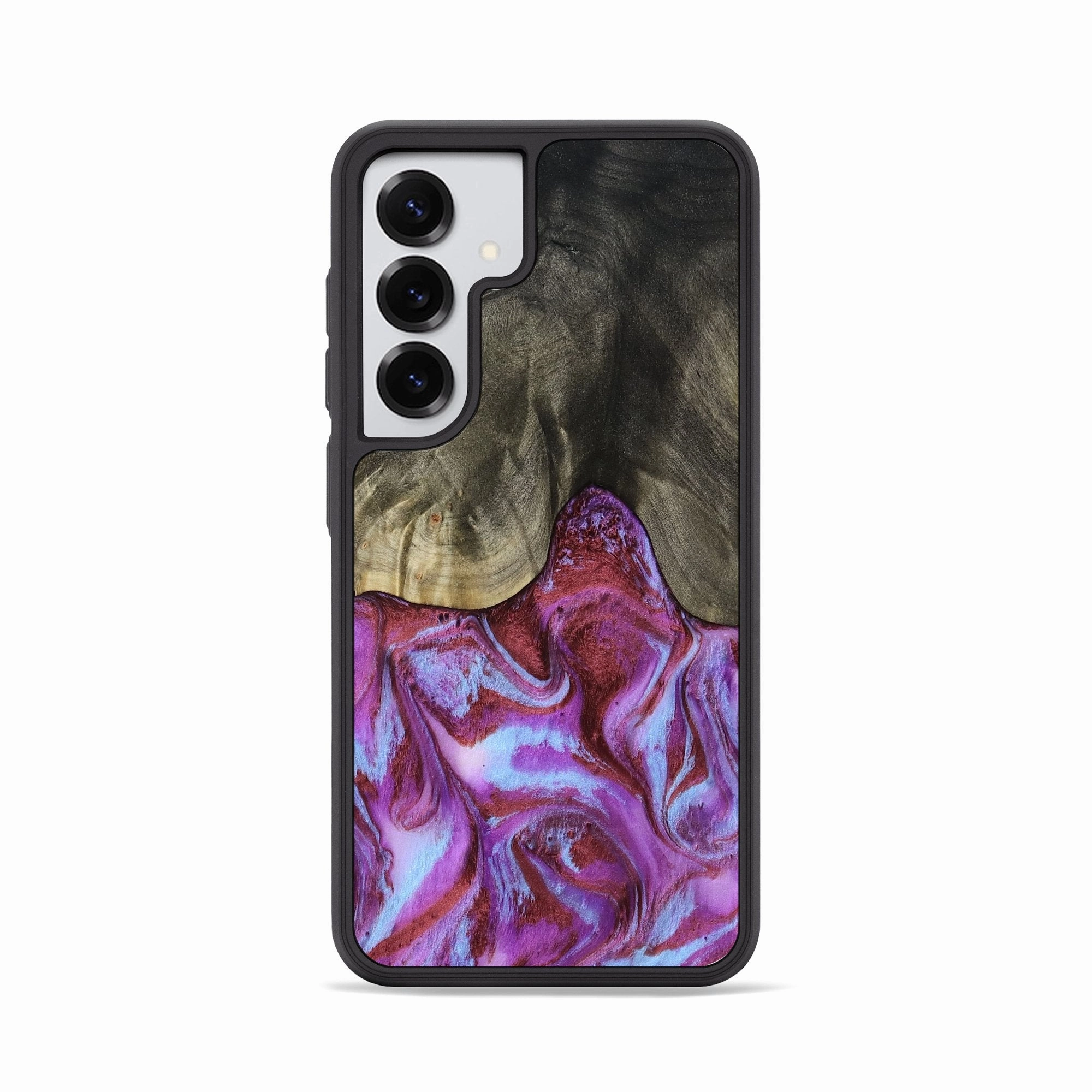 Galaxy S25 Wood Phone Case - Larkin (Purple, 781649) Anti Shock Film Smooth Surface