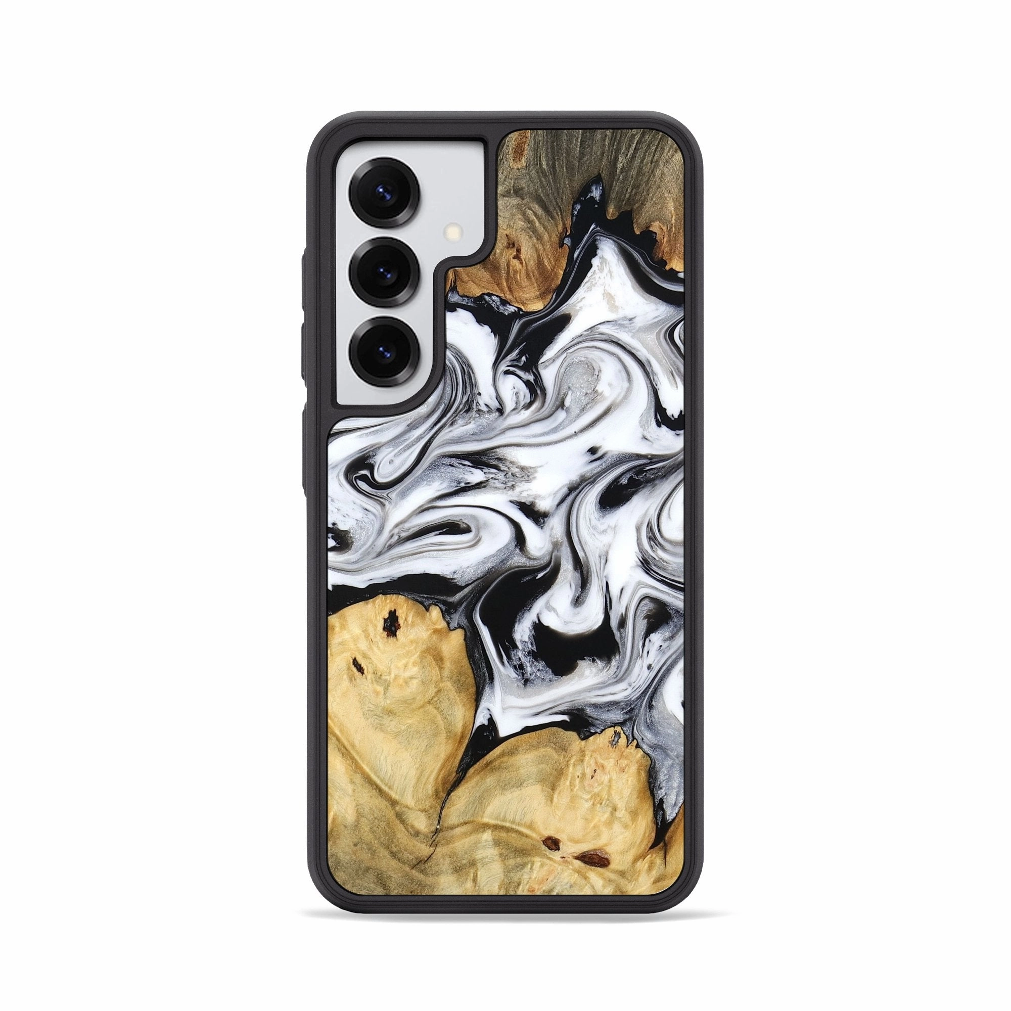 Galaxy S25 Wood Phone Case - Lashawn (Black & White, 774923) Anti Fingerprint Shield Ultra Slim Protector