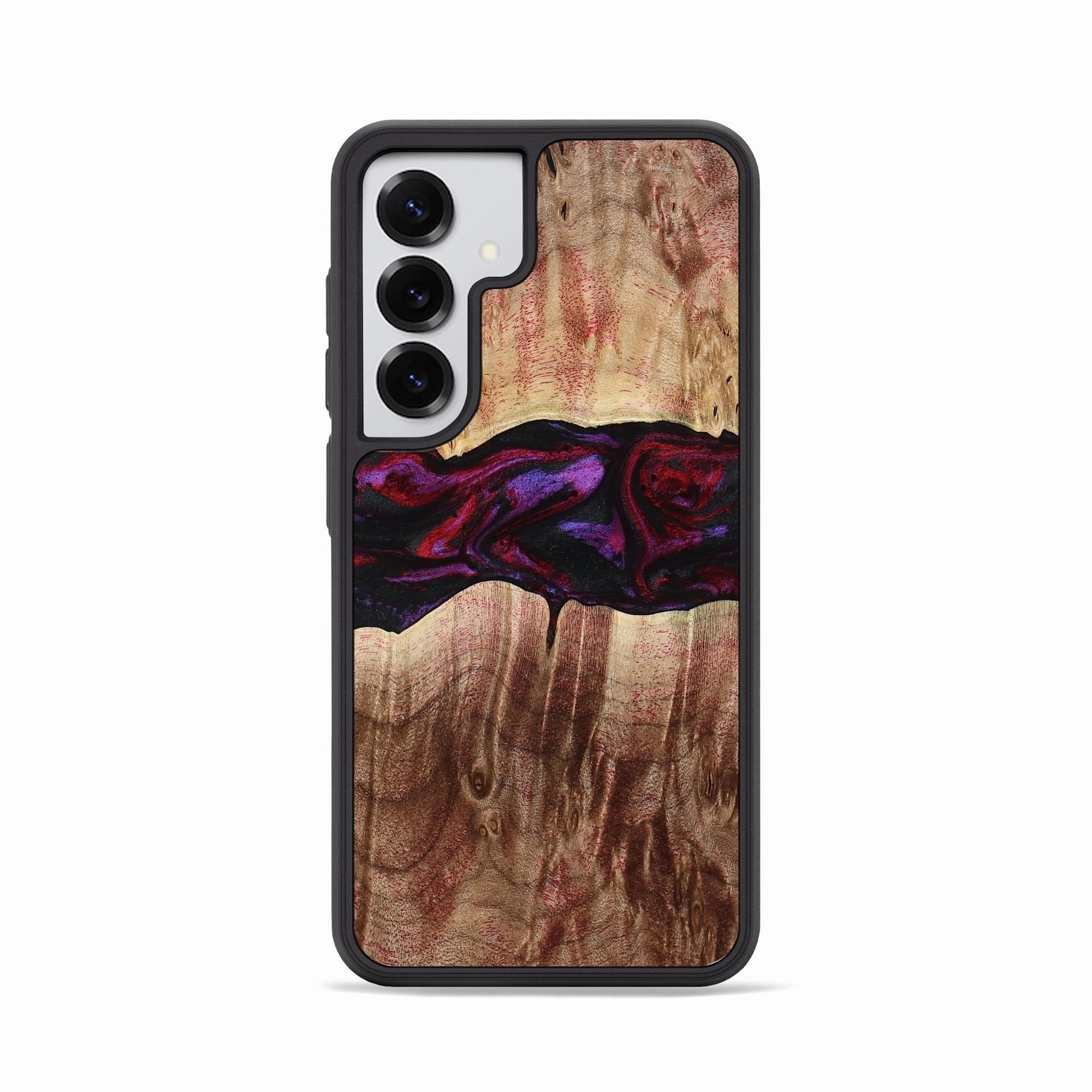 Anti Reflection Coating Reinforced Corners Galaxy S25 Wood Phone Case - Lemuel (Red, 777578)