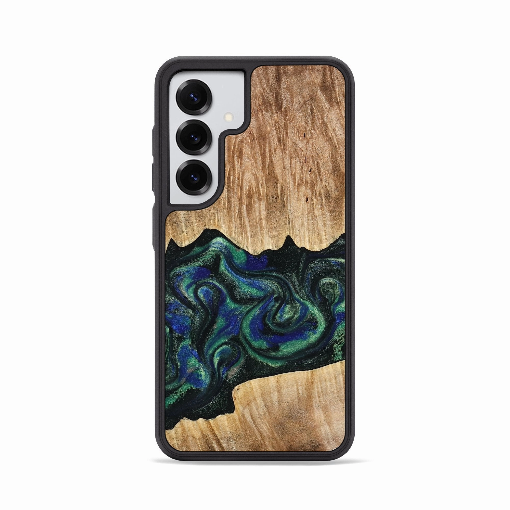 Galaxy S25 Wood Phone Case - Leo (Green, 778566) Anti Finger Streak Anti Spy