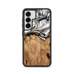 Easy Installation Galaxy S25 Wood Phone Case - Leonel (Black & White, 777999)