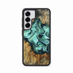 Anti Scratch Coating Galaxy S25 Wood Phone Case - Lesia (Green, 780707)