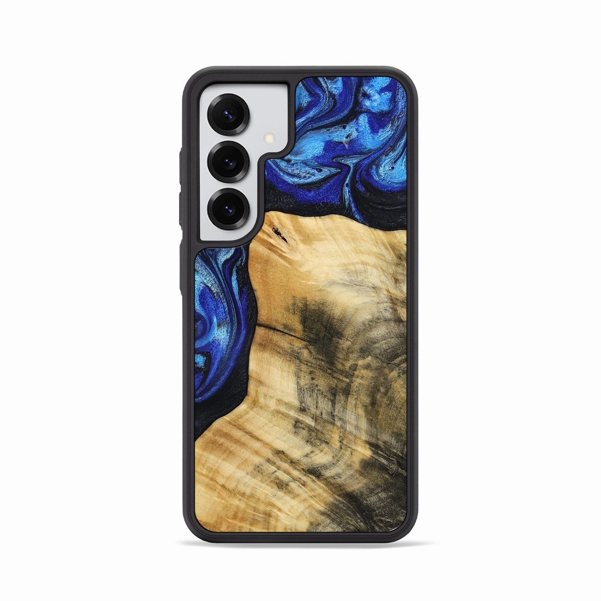 Galaxy S25 Wood Phone Case - Leta (Blue, 771192) Scratch Resistant