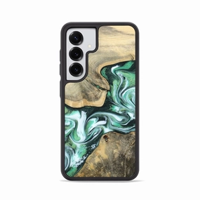 Scratch Proof Glass Galaxy S25 Wood Phone Case - Liana (Green, 781152)