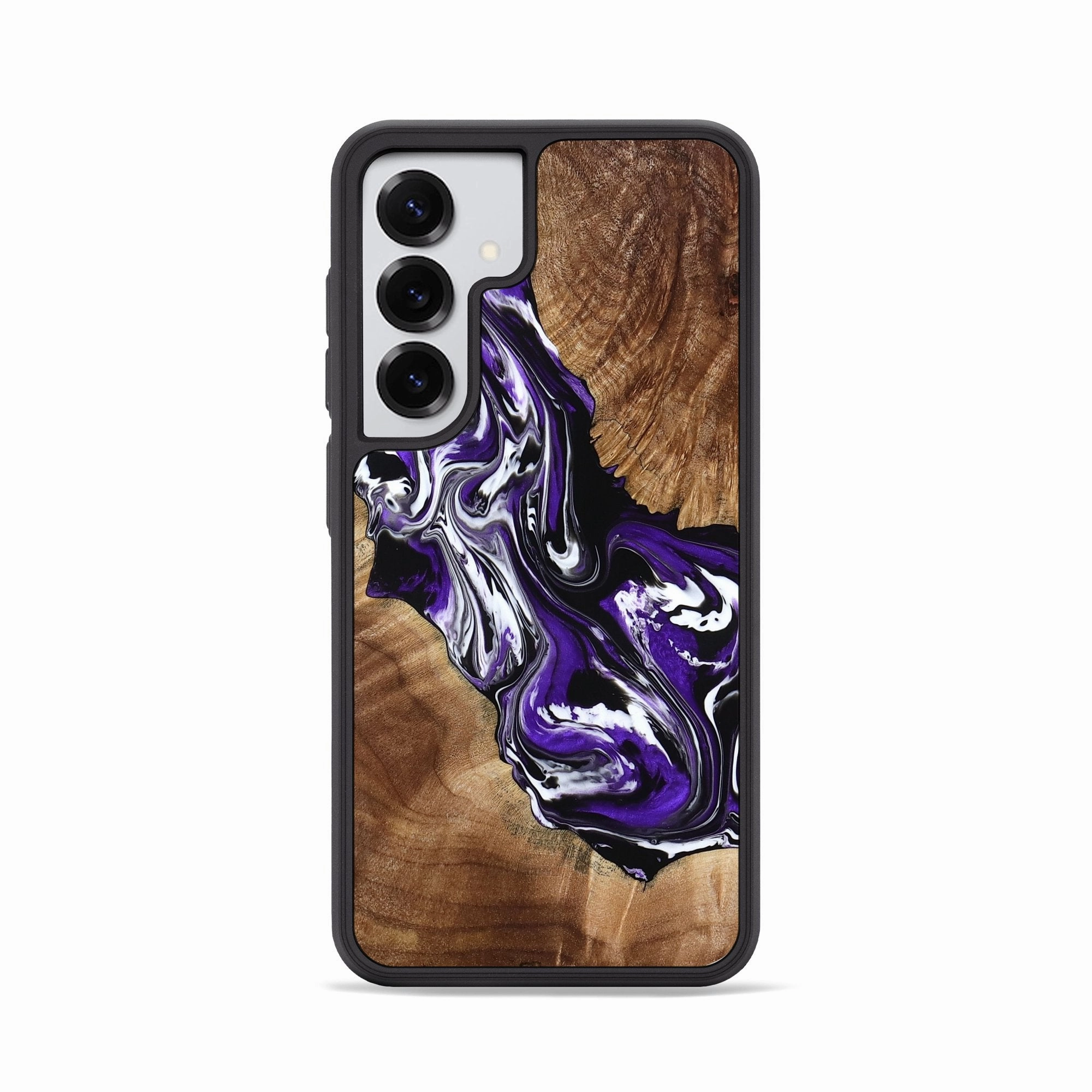 Shock Absorbing Galaxy S25 Wood Phone Case - Liddie (Purple, 768495)