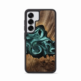Galaxy S25 Wood Phone Case - Lizzie (Green, 770841) Anti Yellowing Film Privacy Screen