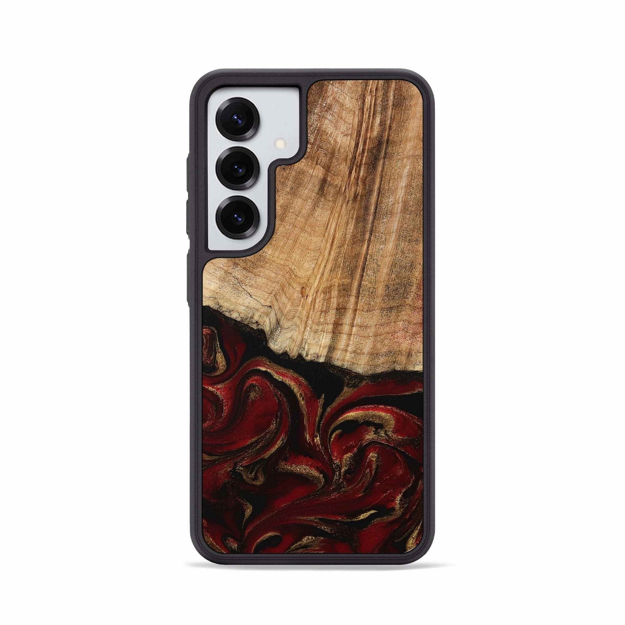 Drop Resistant Anti Finger Oil Coating Galaxy S25 Wood Phone Case - Lloyd (Red, 778285)