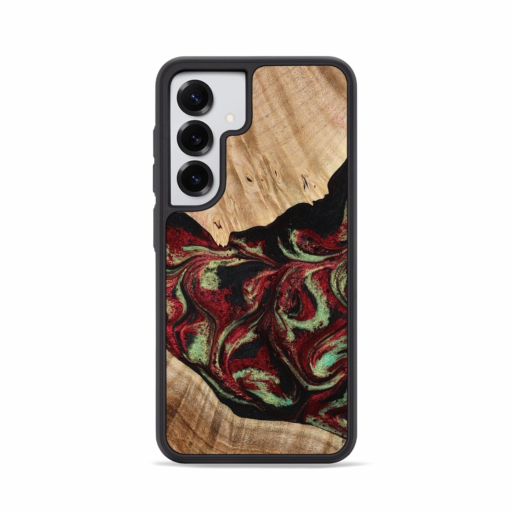 Galaxy S25 Wood Phone Case - Loren (Red, 777994) HD Clarity