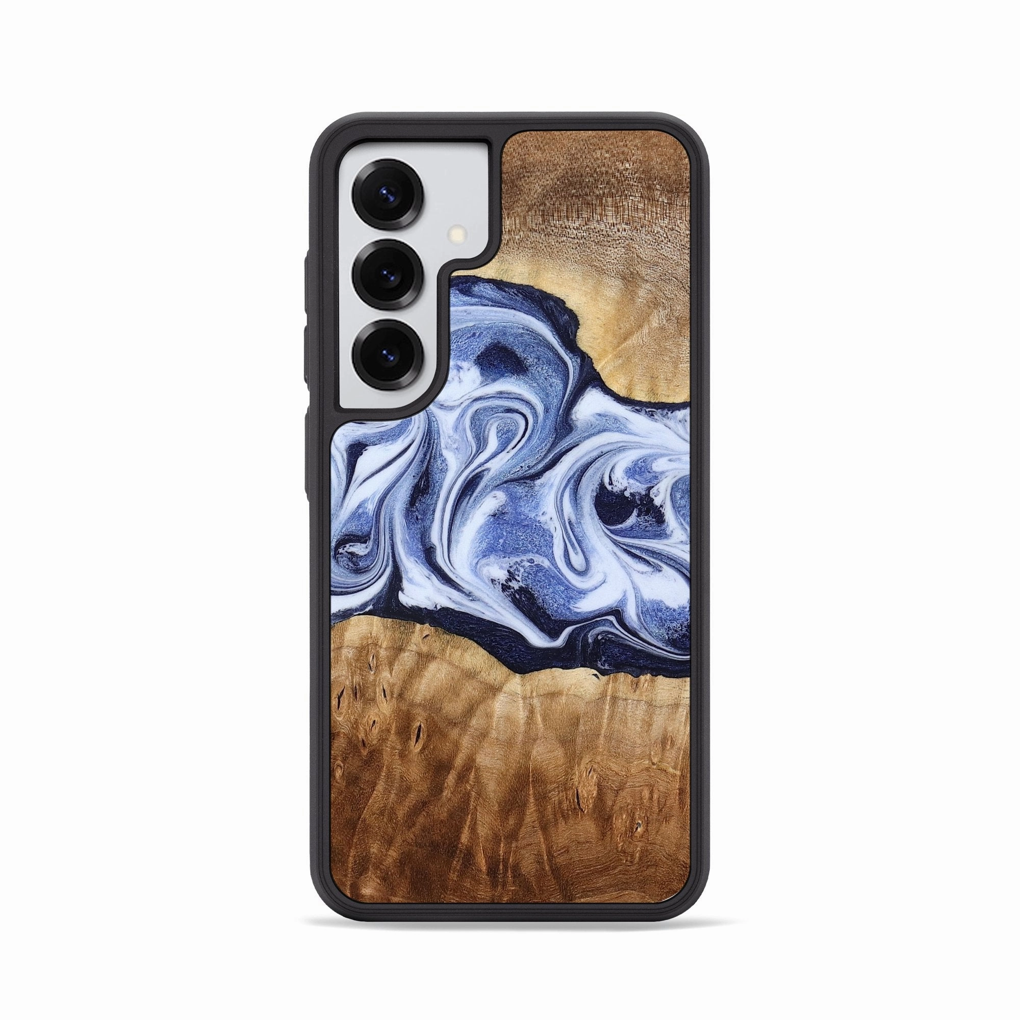 Galaxy S25 Wood Phone Case - Lucie (Blue, 777009) Case Friendly Glass
