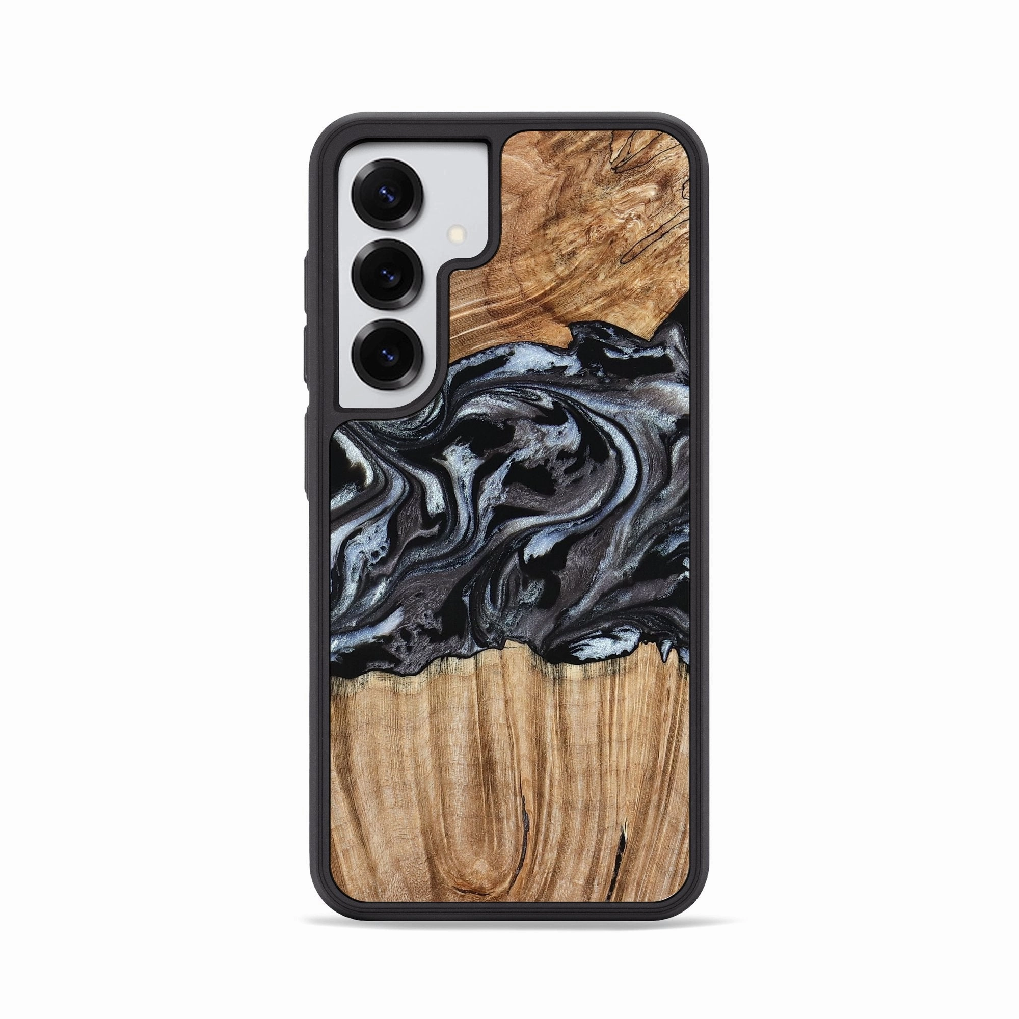 Galaxy S25 Wood Phone Case - Luz (Black & White, 776633) Case Friendly