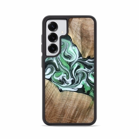 Tempered Glass Protective Cover Galaxy S25 Wood Phone Case - Macey (Green, 780467)