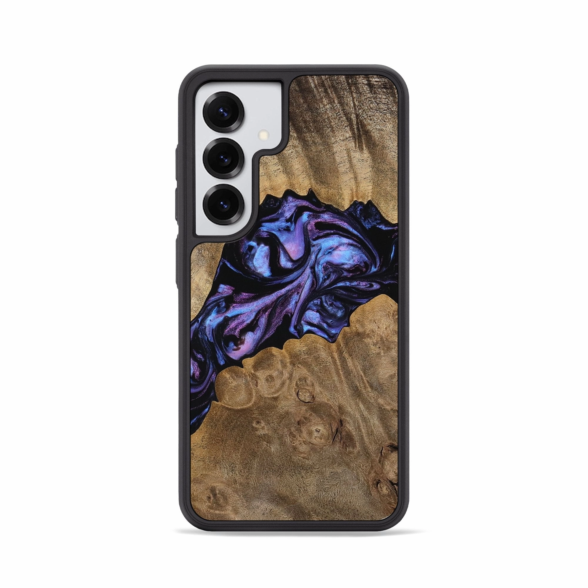 Galaxy S25 Wood Phone Case - Maddie (Purple, 749882) Shockproof Soft Edge