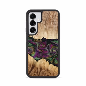 Tempered Screen Protector Anti Glare Galaxy S25 Wood Phone Case - Makayla (Purple, 775383)