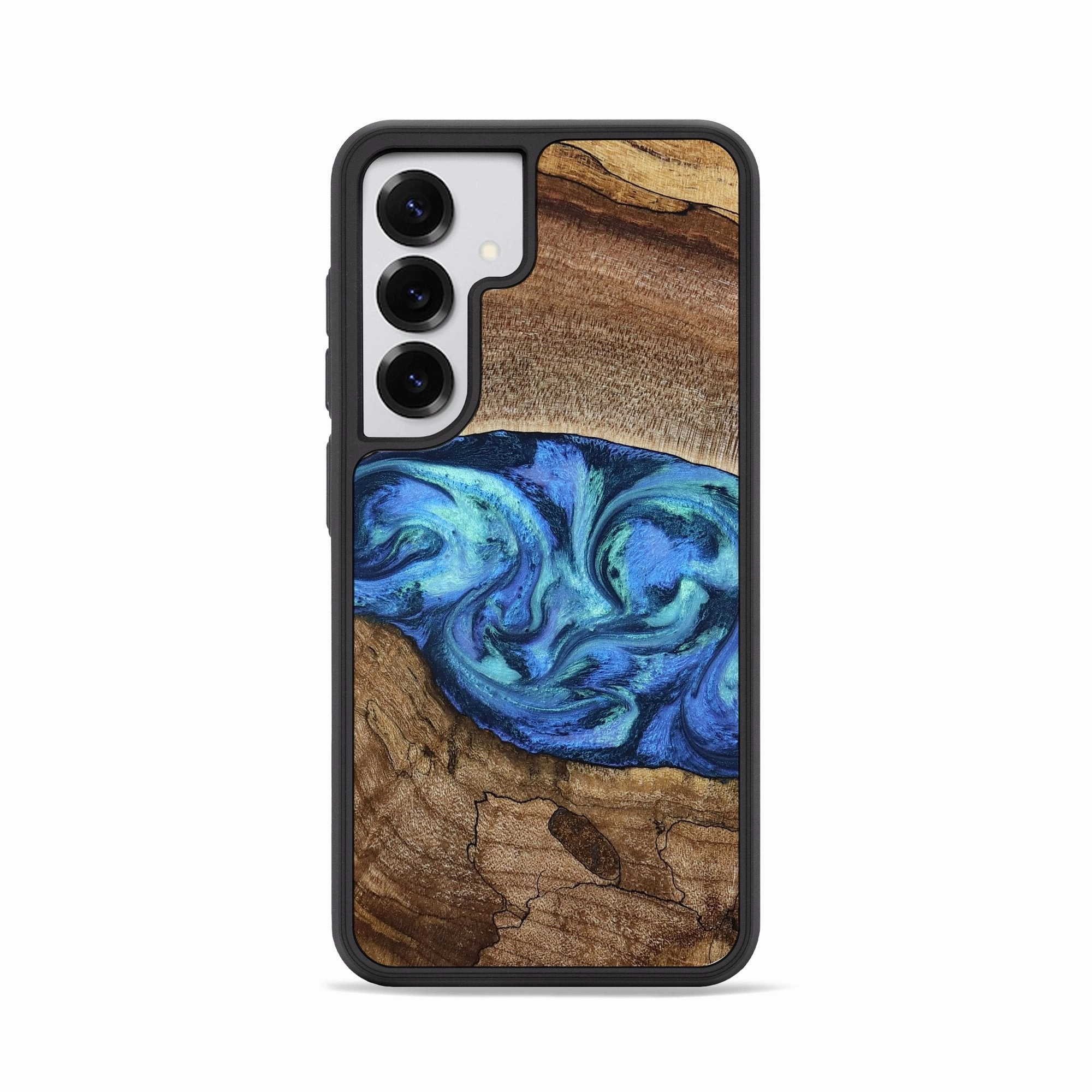 Galaxy S25 Wood Phone Case - Marlo (Blue, 781042) Anti Finger Stain