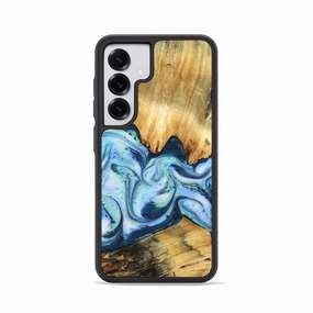 Anti Finger Smear Fingerprint Resistant Galaxy S25 Wood Phone Case - Maryam (Blue, 781798)
