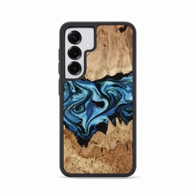Impact Protection Anti Fingerprint Film Galaxy S25 Wood Phone Case - Maurine (Blue, 776204)