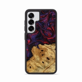 Galaxy S25 Wood Phone Case - Melvyn (Red, 771135) Anti Glare Film HD Clarity