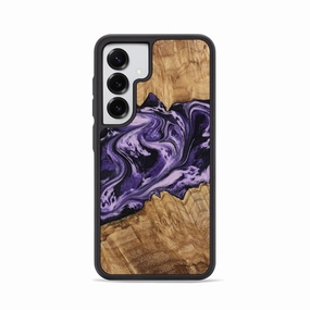 Galaxy S25 Wood Phone Case - Mikael (Purple, 775670) Fingerprint Resistant Screen