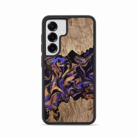 Galaxy S25 Wood Phone Case - Mitzi (Purple, 767844) Anti Fingerprint Screen