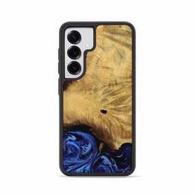 Anti Finger Oil Galaxy S25 Wood Phone Case - Nakita (Blue, 763575)