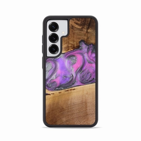 Anti Reflection Screen Anti Finger Grease Film Galaxy S25 Wood Phone Case - Nayeli (Purple, 777549)