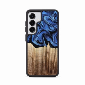 Galaxy S25 Wood Phone Case - Neo (Blue, 780062) Edge Guard Anti Fingerprint Shield