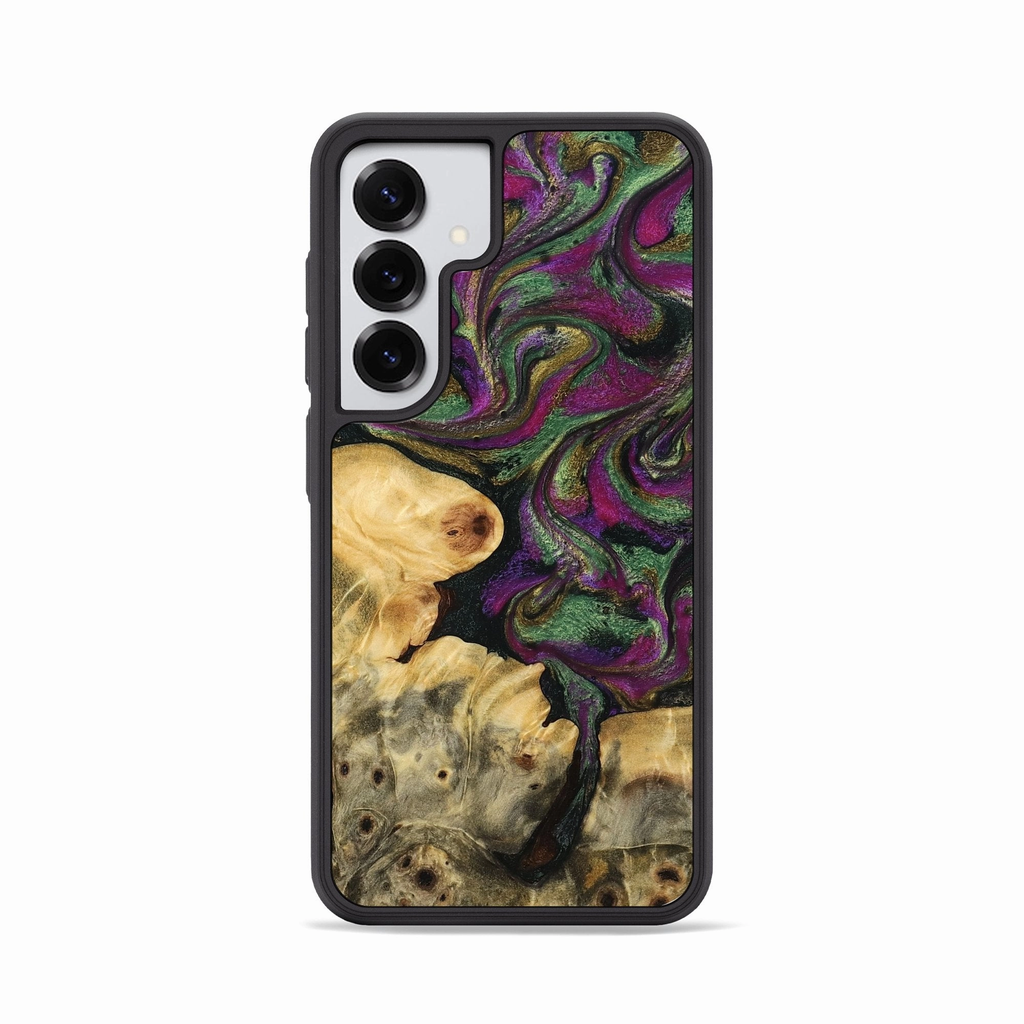 Galaxy S25 Wood Phone Case - Nigel (Green, 779575) Smooth Surface Crystal Clear Screen
