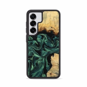 Smooth Surface Scratch Resistant Galaxy S25 Wood Phone Case - Odis (Green, 781766)