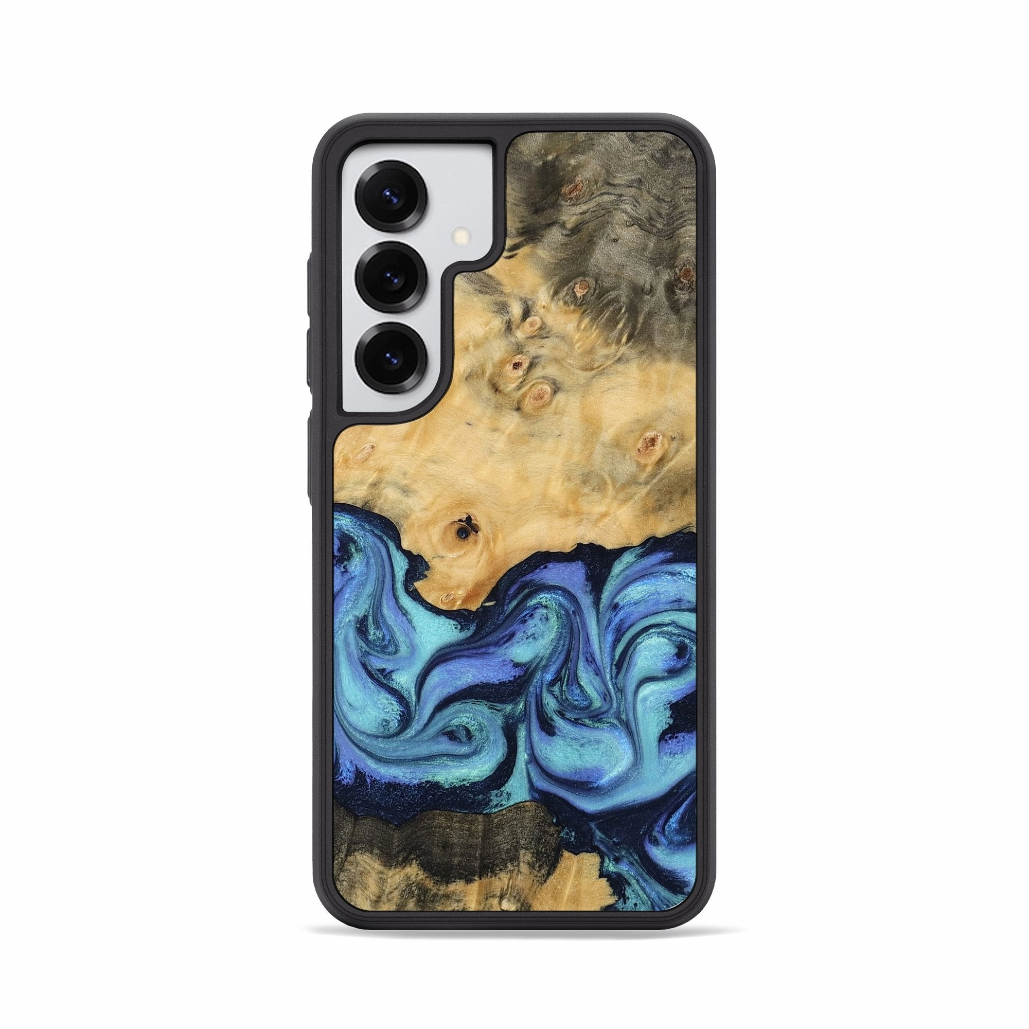 Galaxy S25 Wood Phone Case - Ora (Blue, 770361) Ultra Thin Anti Fingerprint Shield