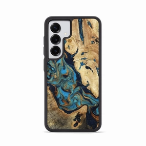 Galaxy S25 Wood Phone Case - Pablo (Teal & Gold, 781669) Bubble Free Screen
