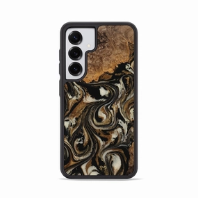 Anti Oil Film Galaxy S25 Wood Phone Case - Phebe (Black & White, 770906)