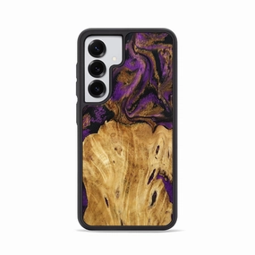 Galaxy S25 Wood Phone Case - Rivka (Purple, 778279) Crystal Clear Screen