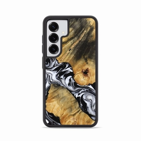 Galaxy S25 Wood Phone Case - Romina (Black & White, 770188) Anti Finger Grease Anti Yellowing Film