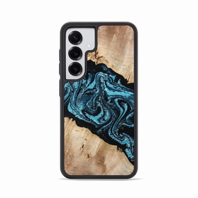 Galaxy S25 Wood Phone Case - Russ (Blue, 781803) Fingerprint Resistant Screen