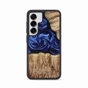 Raised Edges Shockproof Galaxy S25 Wood Phone Case - Salina (Blue, 779469)