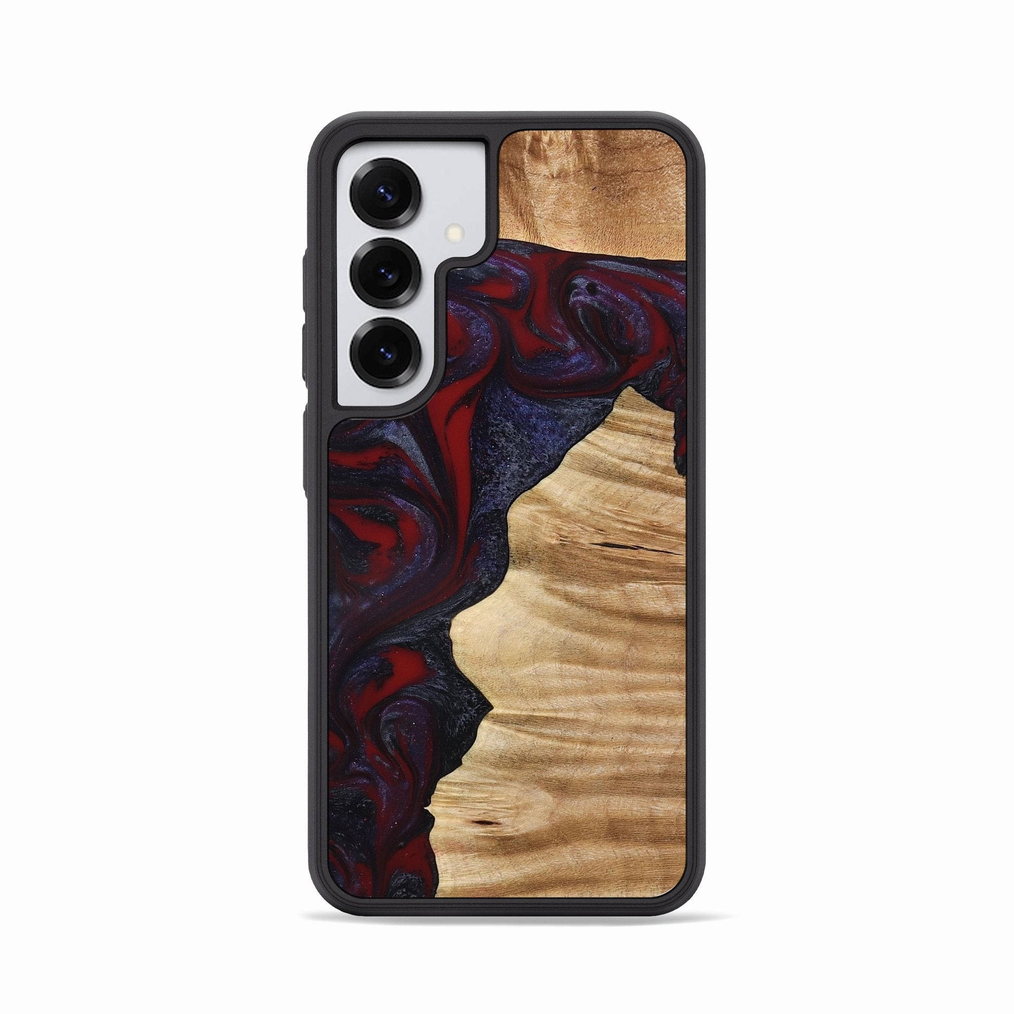 Bubble Resistant Film Fingerprint Free Galaxy S25 Wood Phone Case - Savanna (Red, 777544)