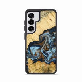 Galaxy S25 Wood Phone Case - Seymour (Teal & Gold, 773175) HD Clarity