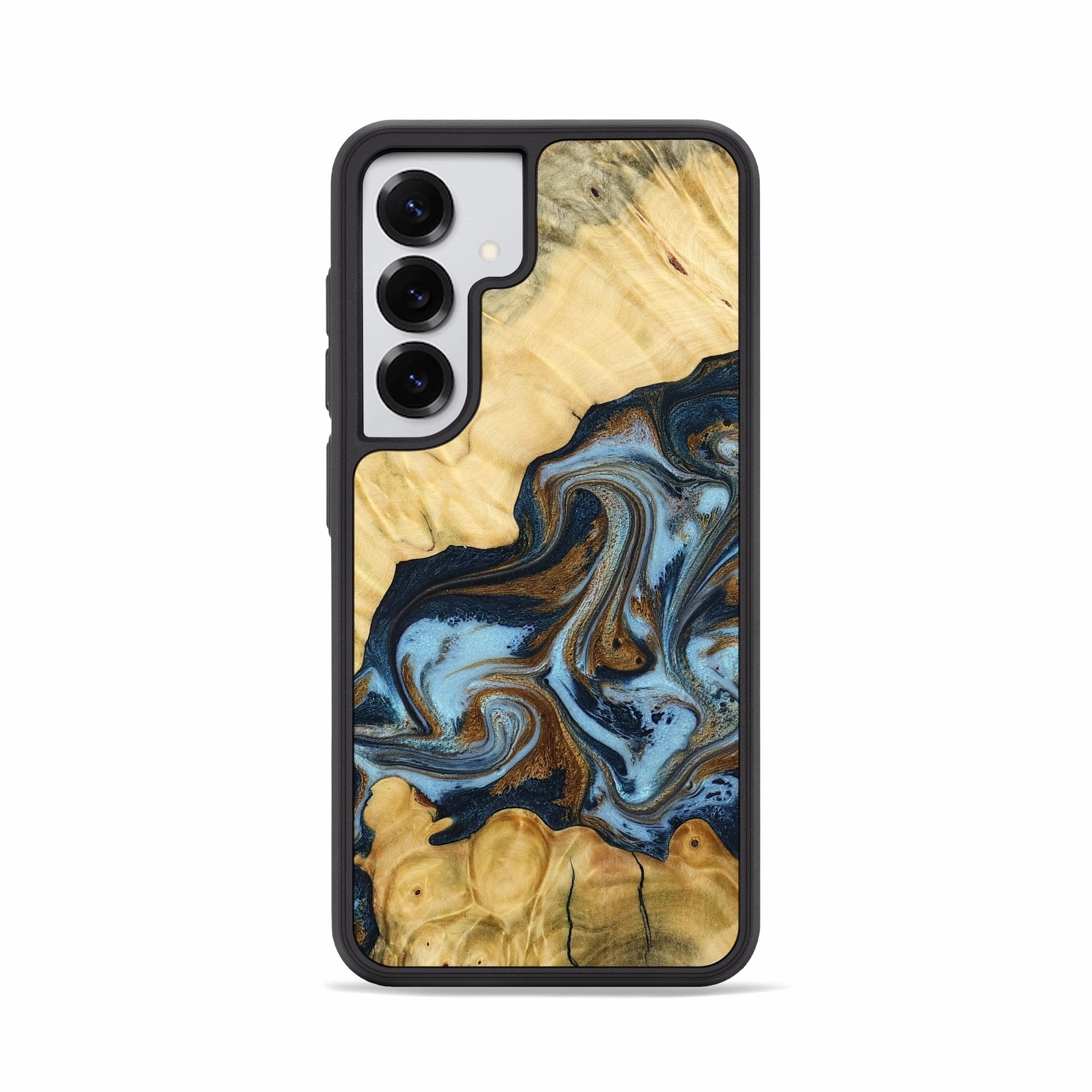 Galaxy S25 Wood Phone Case - Seymour (Teal & Gold, 773175) HD Clarity