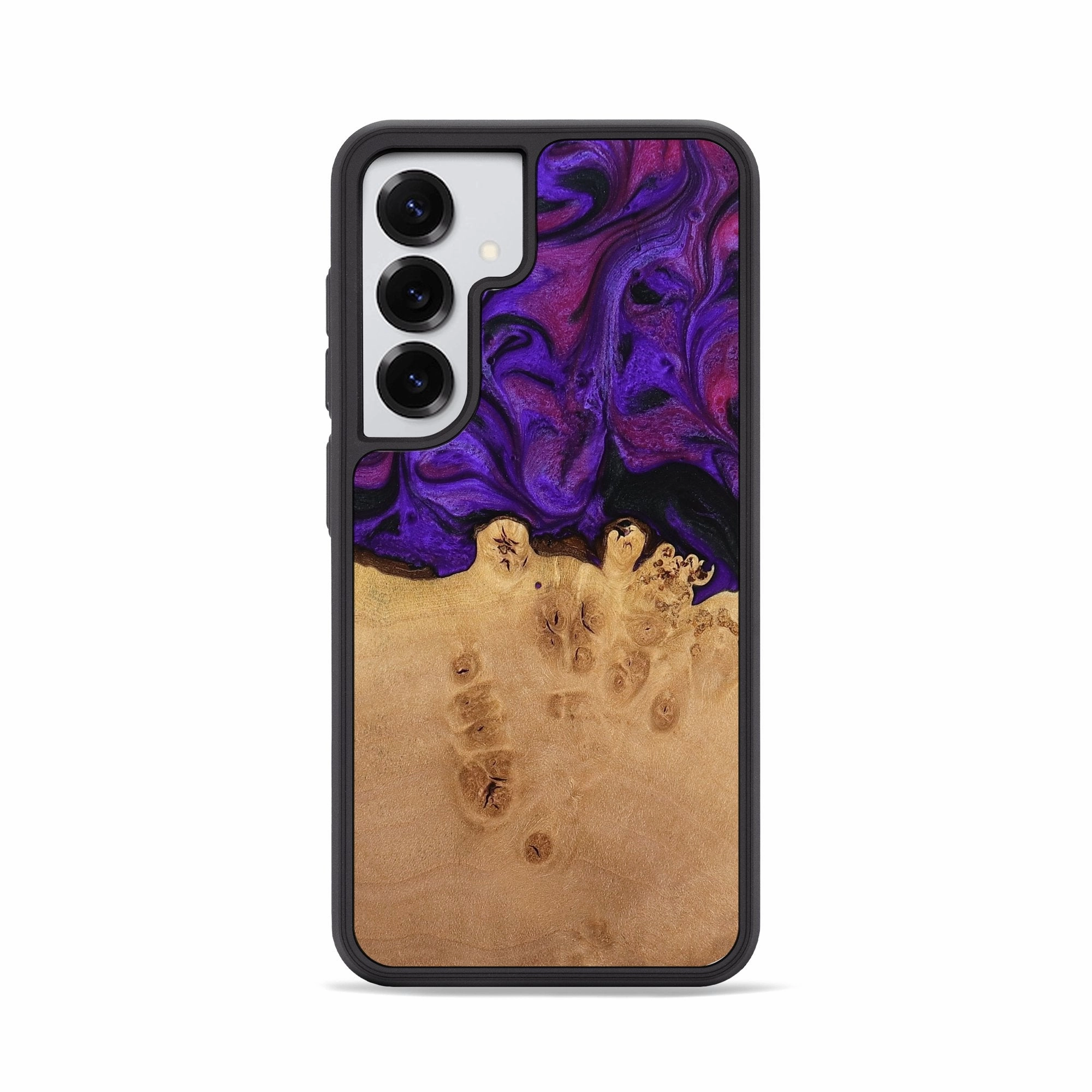 Fingerprint Shield Galaxy S25 Wood Phone Case - Shamar (Purple, 773355)