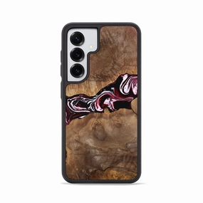 Scratch Proof Glass Galaxy S25 Wood Phone Case - Shelley (Red, 770375)