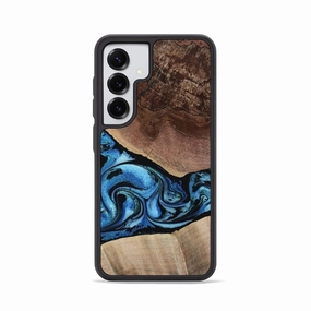 Anti Finger Oil Coating Galaxy S25 Wood Phone Case - Stella (Blue, 762990)
