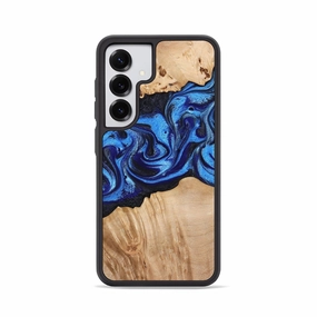 Fingerprint Resistant Screen Galaxy S25 Wood Phone Case - Stephan (Blue, 773601)