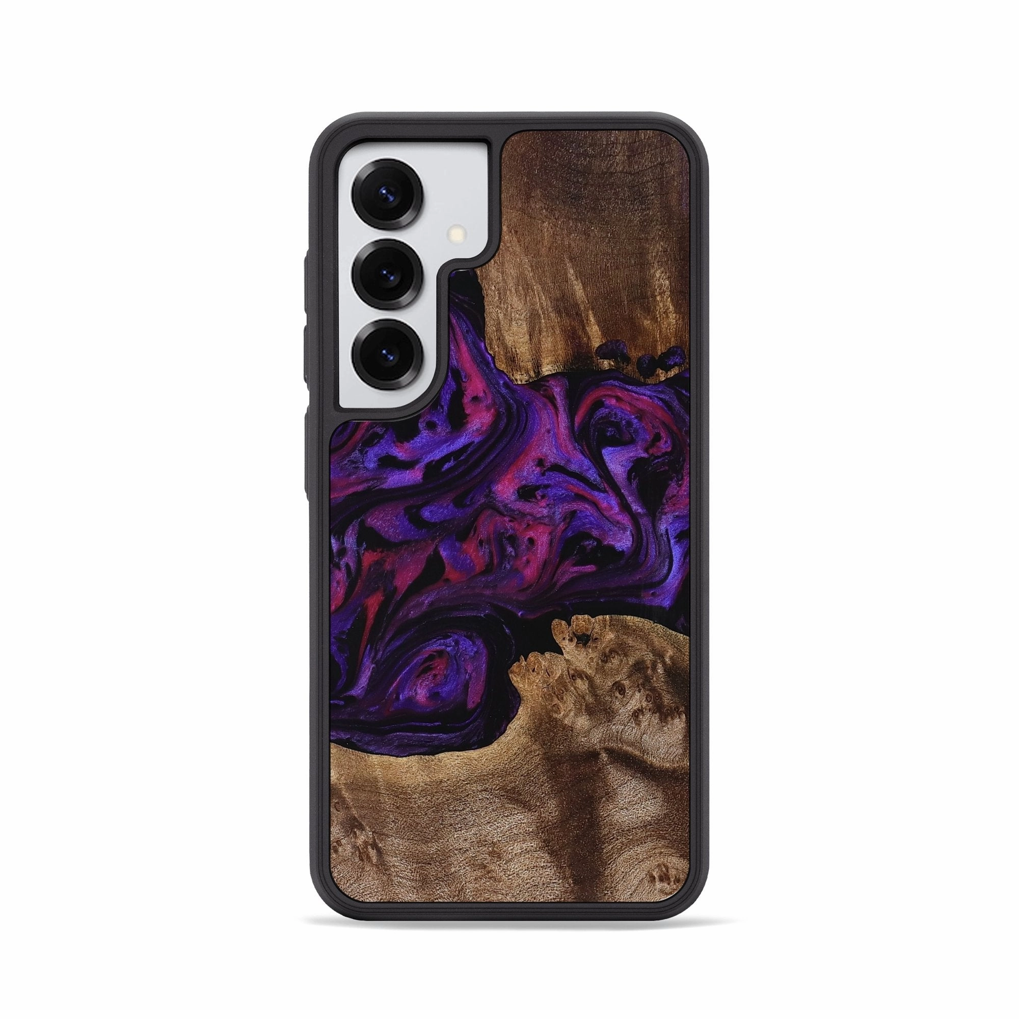 Drop Protection Impact Protection Galaxy S25 Wood Phone Case - Steve (Purple, 771633)