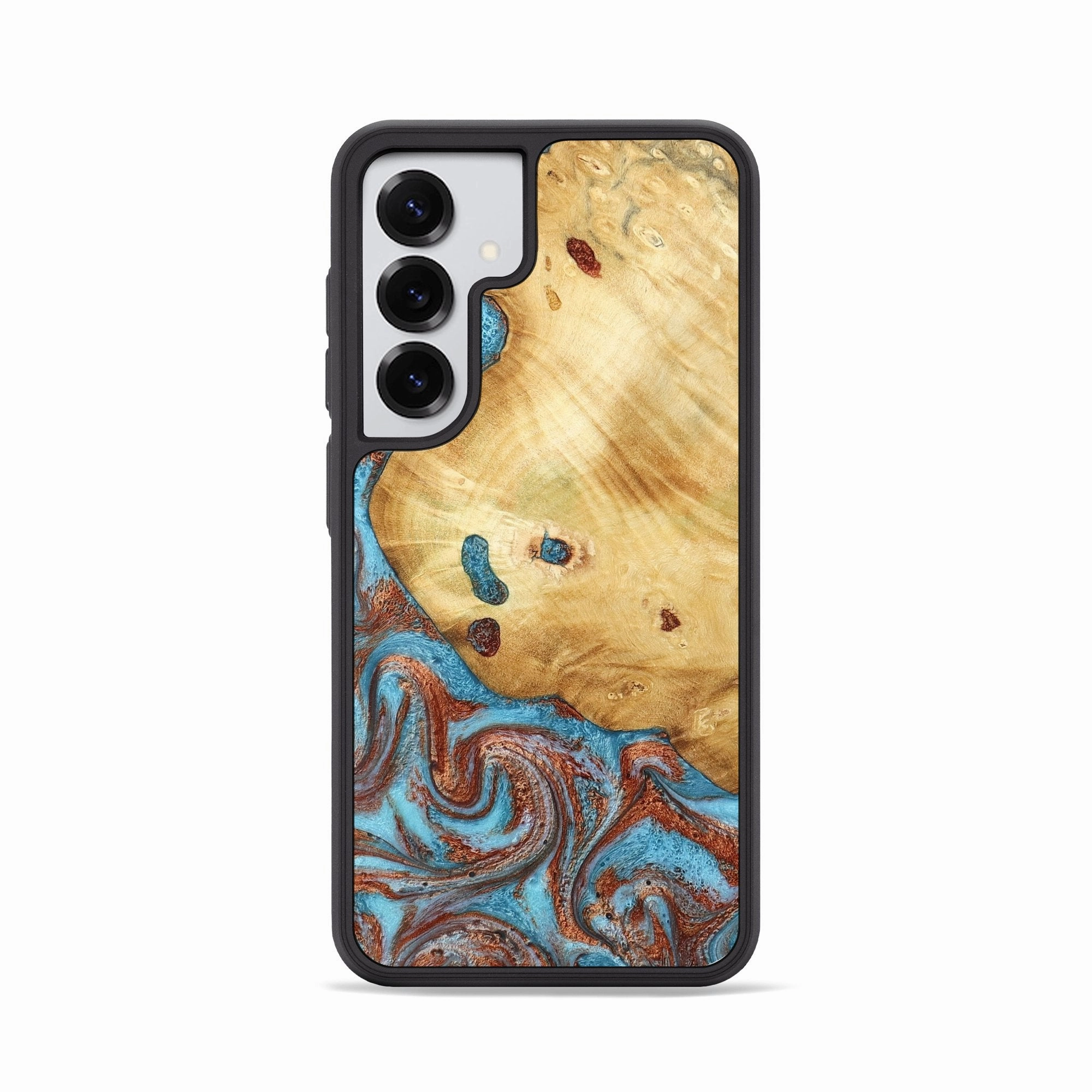 Galaxy S25 Wood Phone Case - Sydney (Teal & Gold, 781346) Fingerprint Resistant Screen