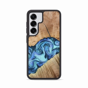 Galaxy S25 Wood Phone Case - Tadeo (Blue, 778823) Anti Yellowing Screen