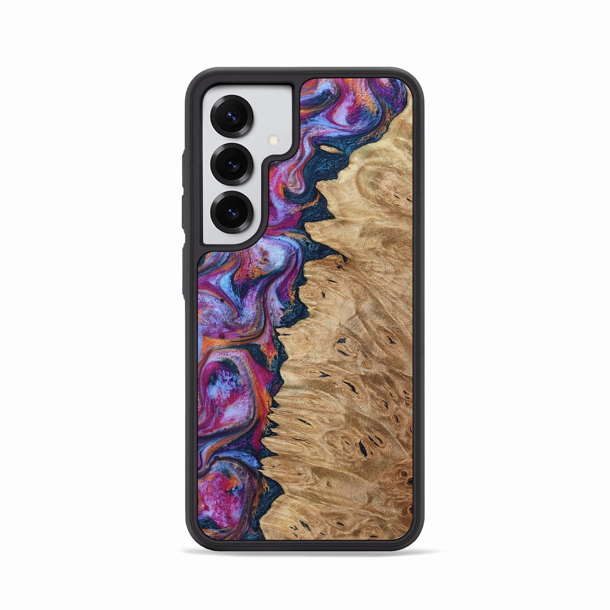 Galaxy S25 Wood Phone Case - Teena (Blue, 781800) Anti Static Film