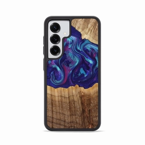 Galaxy S25 Wood Phone Case - Tera (Blue, 778194) Fingerprint Shield